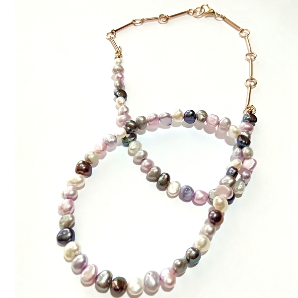Romantic pearl necklace - ημιπολύτιμες πέτρες, vintage, κλασσικό, μαργαριτάρι, romantic, μακριά, διαχρονικό, μεταλλικά στοιχεία, αυξομειούμενα - 2