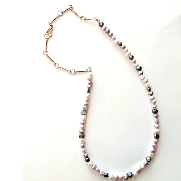 Romantic pearl necklace - ημιπολύτιμες πέτρες, vintage, κλασσικό, μαργαριτάρι, romantic, μακριά, διαχρονικό, μεταλλικά στοιχεία, αυξομειούμενα - 3