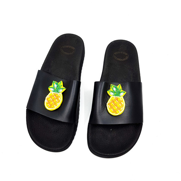 Ananas Sandals - δέρμα, καλοκαίρι, παραλία, minimal, boho, ethnic, φλατ, slides