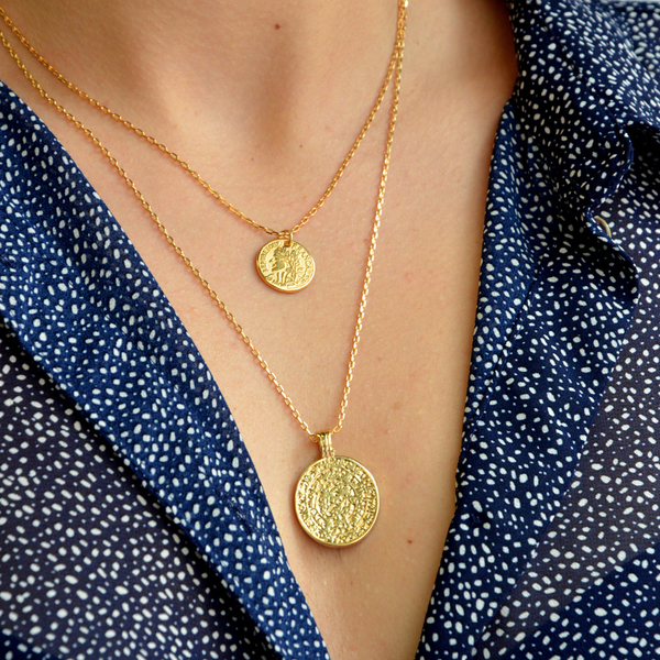 Gold coin necklace set - μοντέρνο, επιχρυσωμένα, μακρύ, κοντό, κοντά, σετ, layering, boho, φλουριά, κρεμαστά, κωνσταντινάτα, σετ κοσμημάτων