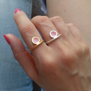 _color ring- χειροποίητο δαχτυλίδι με χρώμα - επιχρυσωμένα, ορείχαλκος, επάργυρα, γεωμετρικά σχέδια, minimal, αυξομειούμενα, φθηνά - 2