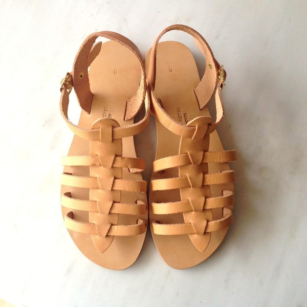 Gladiator sandals - δέρμα, minimal, boho, ethnic, αρχαιοελληνικό, gladiator, φλατ