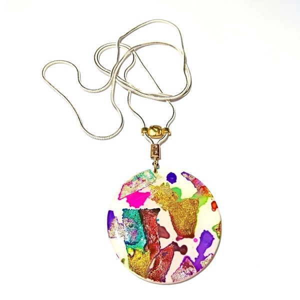 Colourfull dreams necklace - αλυσίδες, γυαλί, μοναδικό, μακρύ, πηλός, χειροποίητα, κρεμαστά - 3