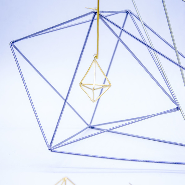 ''Triangle'' gold hoop earrings - statement, ασήμι, βραδυνά, μοντέρνο, επιχρυσωμένα, αλπακάς, γεωμετρικά σχέδια, minimal, unisex, rock, κρεμαστά - 2