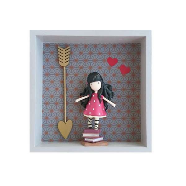 Καδράκι 3D με Φιγούρα Κοριτσάκι 15 εκ x 15 εκ x 4 εκ ξύλο - διακοσμητικό, πίνακες & κάδρα, κορίτσι, παιδικά κάδρα