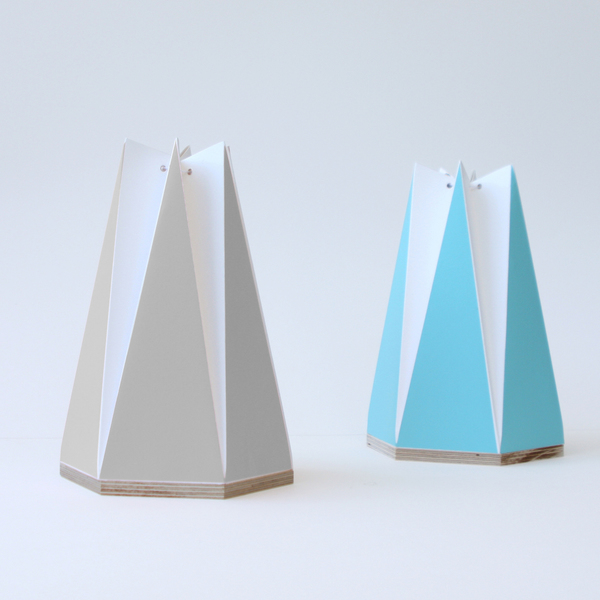 Χειροποίητο πορτατίφ origami απαλό γκρι ή θαλασσί - πορτατίφ, δώρο, παιδικό δωμάτιο