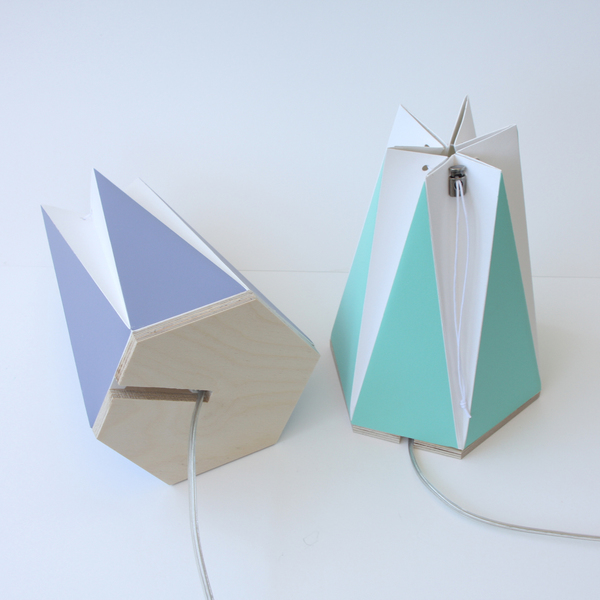 Χειροποίητο πορτατίφ origami απαλό γκρι ή θαλασσί - πορτατίφ, δώρο, παιδικό δωμάτιο - 4
