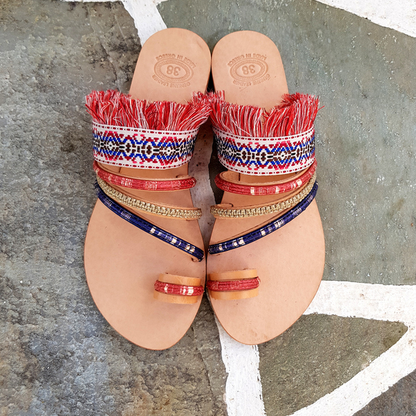 Bohemian Sandals - δέρμα, καλοκαιρινό, σανδάλια, boho, ethnic, φλατ