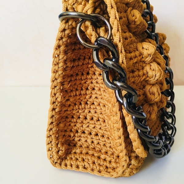 Πλεκτή Τσάντα - Honey Bag - αλυσίδες, chic, μονόχρωμες, χιαστί, crochet, romantic, πλεκτή - 3