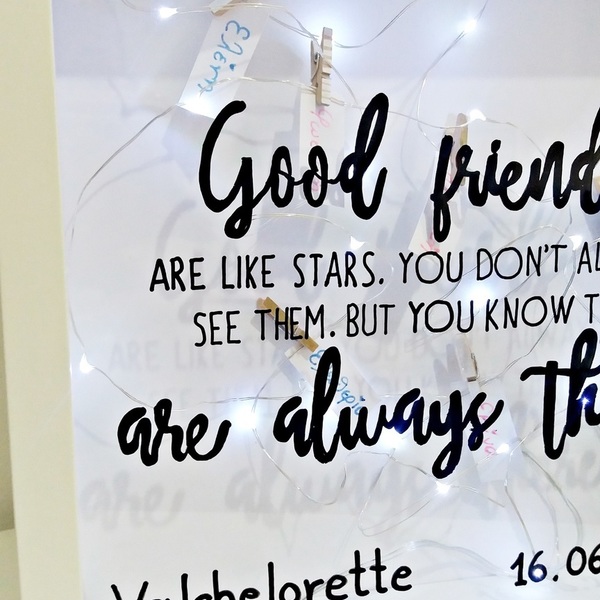 Βachelorette Frame "Friend are like stars..." - ζωγραφισμένα στο χέρι, πίνακες & κάδρα, 3d, personalised, unique - 2