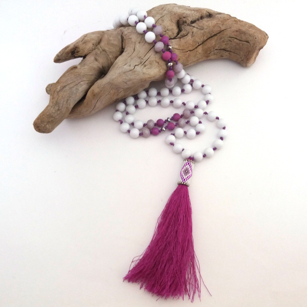 Purple tassel necklace, μακρύ μοβ κολιέ με χάντρες και φούντα με στοιχείο ραμμένο στο χέρι - ιδιαίτερο, μοντέρνο, γυναικεία, καλοκαίρι, μακρύ, στυλ, με φούντες, κολιέ, χειροποίητα, μάτι, χάντρες, miyuki delica, elegant, απαραίτητα καλοκαιρινά αξεσουάρ, boho, ροζάριο, ethnic, έλληνες σχεδιαστές, fashion jewelry, αυξομειούμενα