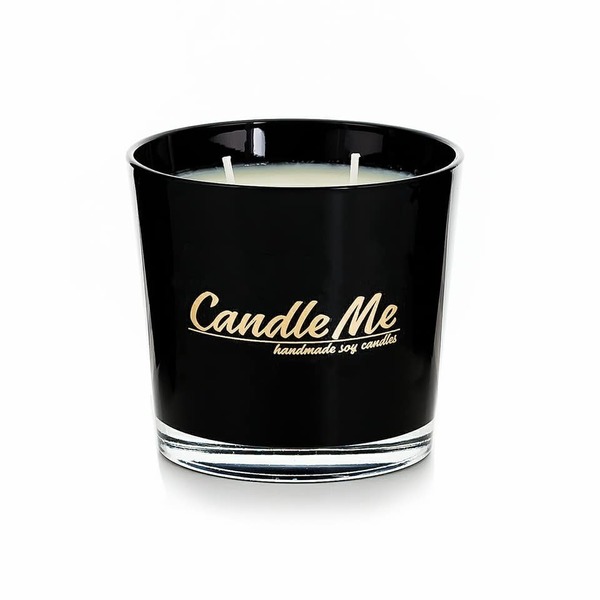 Χειροποίητο αρωματικό κερί σόγιας σε μαύρο ποτήρι - κερί, αρωματικά κεριά, σόγια, φυτικό κερί, αρωματικό χώρου
