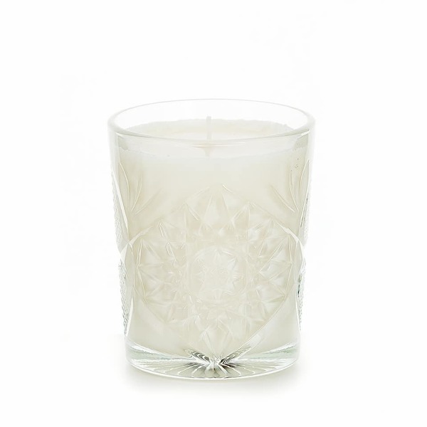 Χειροποίητο αρωματικό κερί σόγιας σε διάφανο σκαλιστό ποτήρι - κερί, αρωματικά κεριά, σόγια, αρωματικό χώρου, κερί σόγιας