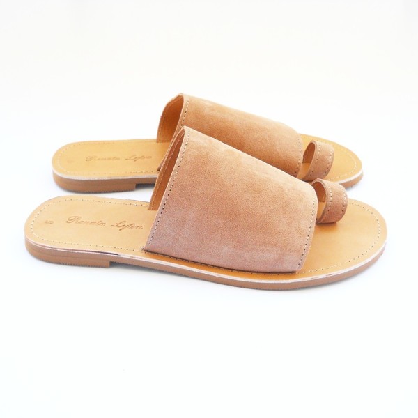 Tiki Sandals - δέρμα, chic, γυναικεία, minimal, φλατ - 2