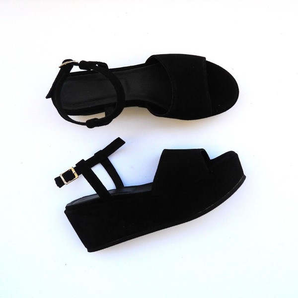 Smash Platforms Sandals - δέρμα, minimal, μαύρα
