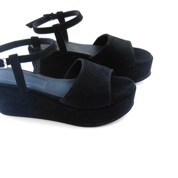 Smash Platforms Sandals - δέρμα, minimal, μαύρα - 3
