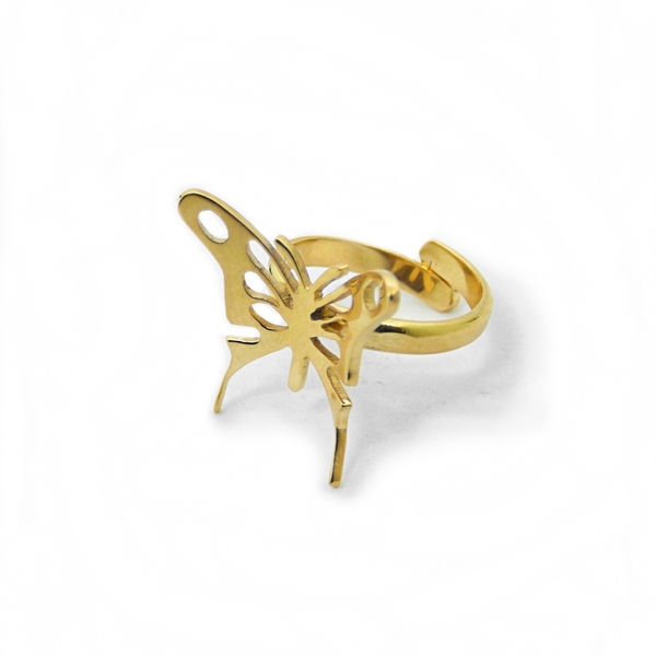 "Butterfly Ring" Χειροποίητο δαχτυλίδι επάργυρο ή επίχρυσο με πεταλούδα σε κίνηση! - statement, vintage, επιχρυσωμένα, ορείχαλκος, επάργυρα, πεταλούδα, personalised, πεταλούδες, boho, μπρούντζος, μεγάλα, αυξομειούμενα, φθηνά