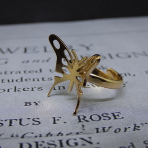 "Butterfly Ring" Χειροποίητο δαχτυλίδι επάργυρο ή επίχρυσο με πεταλούδα σε κίνηση! - statement, vintage, επιχρυσωμένα, ορείχαλκος, επάργυρα, πεταλούδα, personalised, boho, μπρούντζος, μεγάλα, αυξομειούμενα, φθηνά - 4