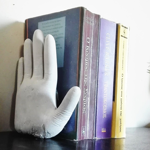 Βιβλιοστάτης χέρι ο πολυχρηστικός - τσιμέντο, πρωτότυπα δώρα, αξεσουάρ γραφείου - 2