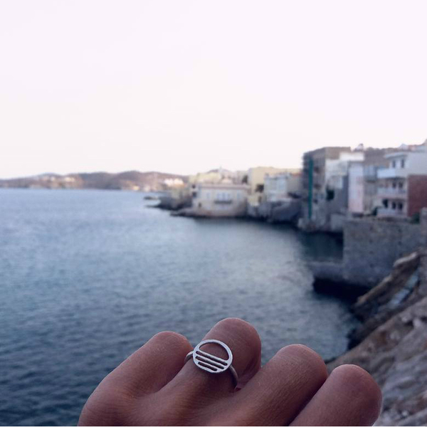 ○ ocean | δαχτυλίδι από ασήμι 925 -1.6cm - καλοκαίρι, ασήμι 925, δαχτυλίδι, γεωμετρικά σχέδια, χειροποίητα, minimal - 3
