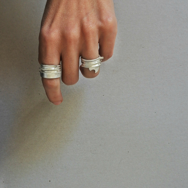 ○ assyrtiko | δαχτυλίδι από ασήμι 925 - Μέγεθος 1.7 cm - μοναδικό, μοντέρνο, καλοκαίρι, ασήμι 925, δαχτυλίδι, χειροποίητα, βεράκια, rock - 3