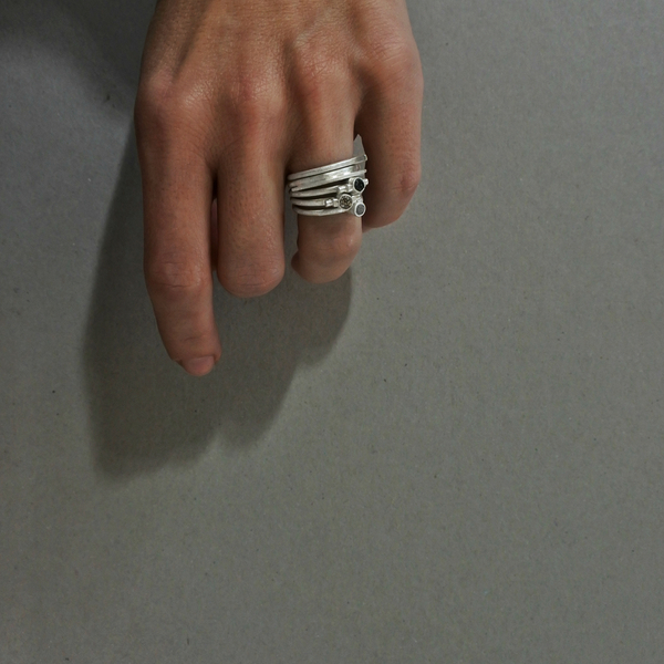 ○ salty | σετ δαχτυλίδια από ασήμι 925 -1.7cm - μοντέρνο, καλοκαίρι, ασήμι 925, δαχτυλίδι, γεωμετρικά σχέδια, χειροποίητα, minimal, βεράκια, σετ, rock - 4