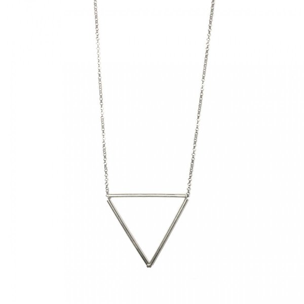 Triangle on a Chain - ασήμι, chic, γυναικεία, ασήμι 925, ανδρικά, μακρύ, γεωμετρικά σχέδια, κρεμαστά, μενταγιόν