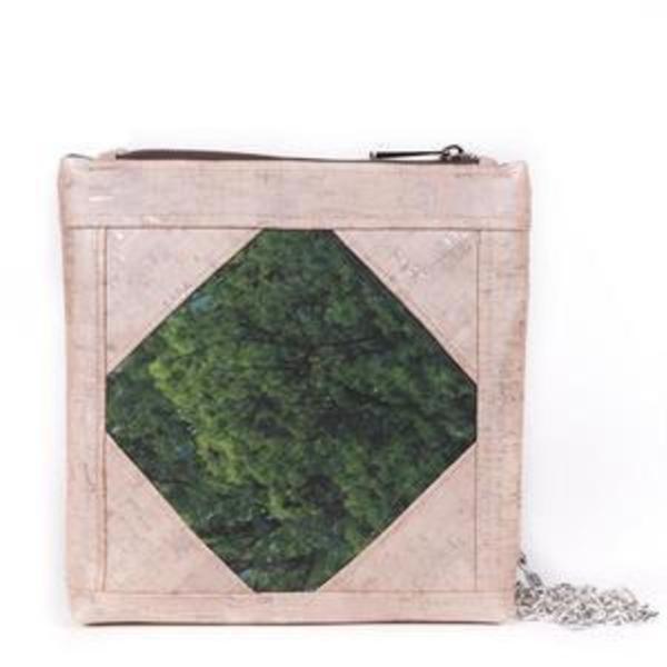 Τσάντα από Φελλό και Ύφασμα Forest View - ύφασμα, αλυσίδες, γυναικεία, χιαστί, all day, φελλός