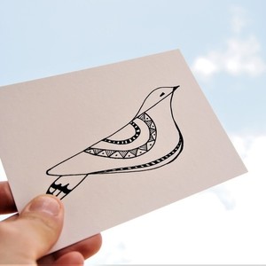 σετ κάρτ ποστάλ art print πουλιά - πίνακες & κάδρα, πουλάκια, κάρτα ευχών, γενική χρήση, κάρτες - 2