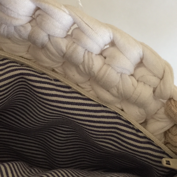 Στρογγυλή τσάντα άσπρη - crochet, πλεκτές τσάντες, μικρές - 3
