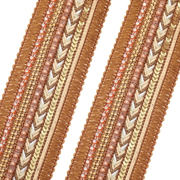 Δερμάτινα σανδάλια Gold platforms - δέρμα, στρας, πέρλες, slides - 5