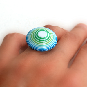Δαχτυλίδι Μπλε και Πράσινο - μεγάλα, αυξομειούμενα, φθηνά - 3