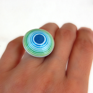 Δαχτυλίδι Πράσινο και Μπλε - μεγάλα, αυξομειούμενα, φθηνά - 3