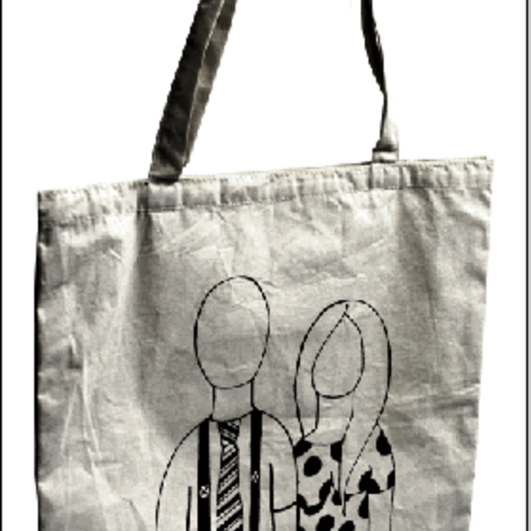 tote bag black and white ζευγάρι - ύφασμα, ώμου, δώρο, αγάπη, τσάντα, romantic, καθημερινό, all day, αξεσουάρ, minimal, gift, ζευγάρια, δώρα αγίου βαλεντίνου, tote, δώρα για γυναίκες, πάνινες τσάντες - 4