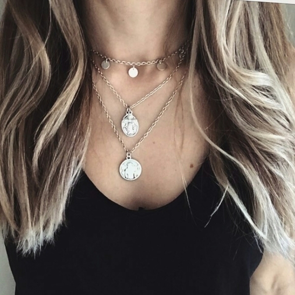layered necklace , Σετ 3 κολιέ με φλουρια - charms, μοντέρνο, μακρύ, κοντό, κοντά, personalised, boho, φλουριά, ethnic, rock, κρεμαστά