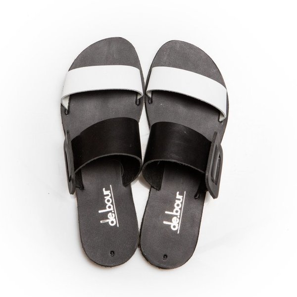 DELIA black & white sandal - γυναικεία - 3