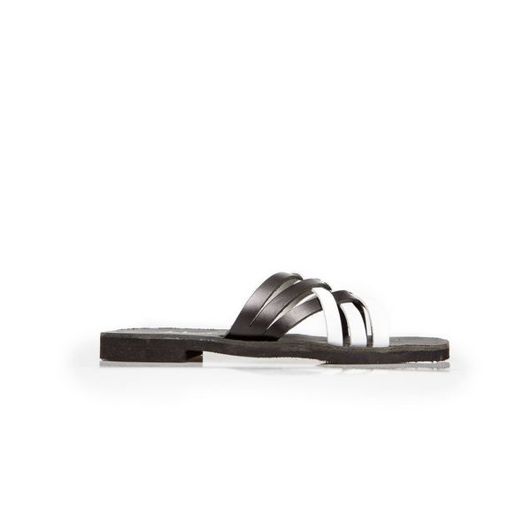 YVES black & white sandal - γυναικεία, slides, slides