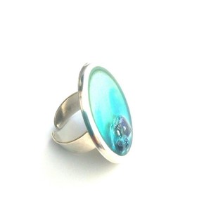 Δαχτυλίδι με μπλε μαργαριτάρι - statement, καλοκαιρινό, γυαλί, ιδιαίτερο, γυναικεία, ορείχαλκος, στρογγυλό, επάργυρα, δώρο, πρωτότυπο, minimal, μεγάλα, αυξομειούμενα, φθηνά - 5