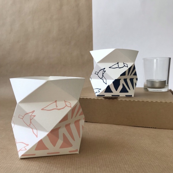 DIY χάρτινα κηροπήγια origami με κεράκια "Τήνος" - χαρτί, πρωτότυπο, ρεσώ & κηροπήγια, πρωτότυπα δώρα, DIY - 3