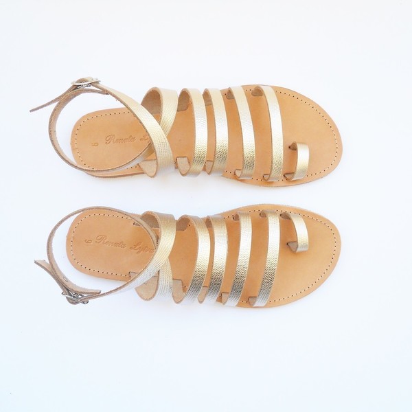 FrostBite Sandals Νο.38 - δέρμα, minimal, αρχαιοελληνικό, φλατ