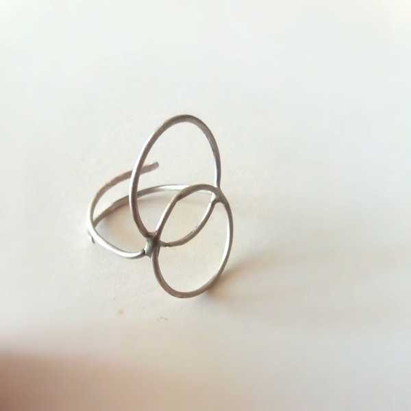 Δαχτυλίδι μίνιμαλ διπλός κρίκος - statement, ασήμι, minimal, personalised, boho, ethnic, αυξομειούμενα - 4