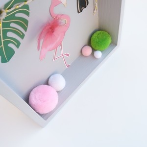 Παιδικό Καδράκι 3D με Φλαμίνγκο Tropical 15 x 15x 4 εκ ξύλο 2 - πίνακες & κάδρα, φτερό, κορίτσι, φελτ, δώρο, pom pom, φύλλο, γενέθλια, flamingos, κρεμαστά, πρωτότυπα δώρα, παιδικά κάδρα - 2
