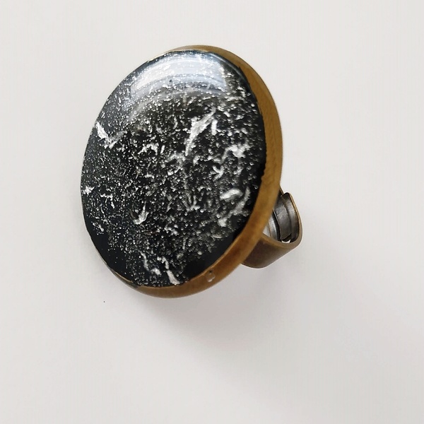 Δαχτυλίδι με χρωματιστό υγρό γυαλί - statement, γυαλί, minimal, boho, rock, μεγάλα, αυξομειούμενα - 3