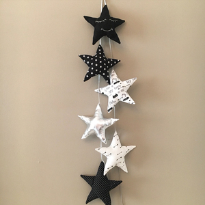 Υφασμάτινη διακοσμητική γιρλάντα "Αστέρια" - διακοσμητικό, αγόρι, αστέρι, γιρλάντες, για παιδιά - 2