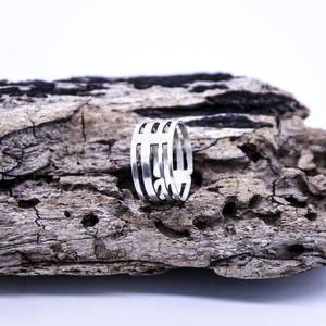''Silver Lines'' ring - ασήμι 925, γεωμετρικά σχέδια, minimal, rock, μεγάλα, Black Friday, αυξομειούμενα - 5