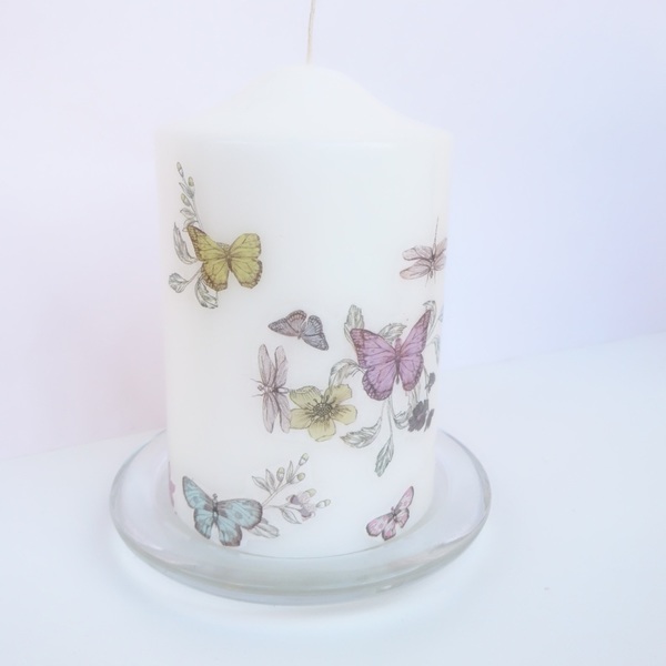 Διακοσμητικό Κερί με Πεταλούδες - γυαλί, κορίτσι, decor, cute, πεταλούδα, κερί, διακοσμητικά, επιτραπέζιο διακοσμητικό - 2