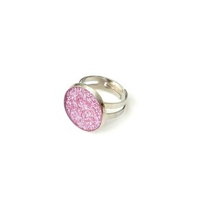 Δαχτυλίδι με ροζ glitter και υγρό γυαλί - χρωματιστό, γυαλί, ιδιαίτερο, δώρο, εντυπωσιακό, για όλες τις ώρες, χαρούμενο, καθημερινό, κομψό, για όλο τον χρόνο, αυξομειούμενα, φθηνά - 4