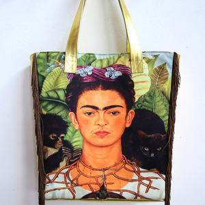 Frida Kahlo leather bag - δέρμα, ώμου, μεγάλες, frida kahlo