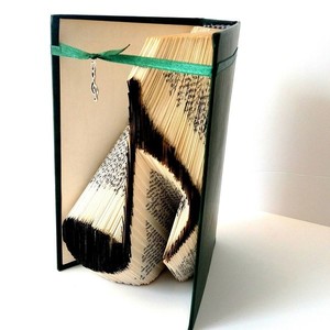 Βιβλίο διακοσμητικό book folding νότα - χαρτί, διακοσμητικά - 2