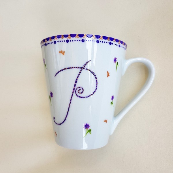 Κούπα/ mug - ζωγραφισμένα στο χέρι, πορσελάνη, μονογράμματα, κούπες & φλυτζάνια, δώρα για γυναίκες - 2